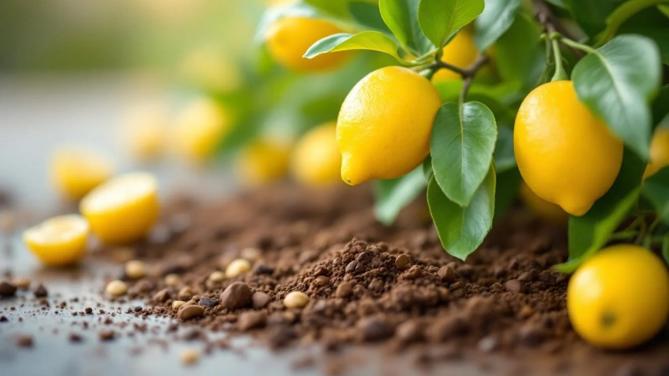 Posypání mleté kávy pod citroníky: zahradnický trik, který promění vaši zahradu