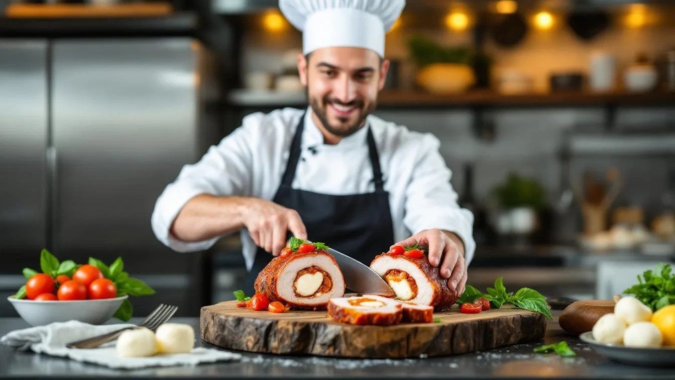 Kuchařský mistr odhaluje, proč je vepřová panenka plněná sušenými rajčaty a mozzarellou šťavnatější, než čekáte