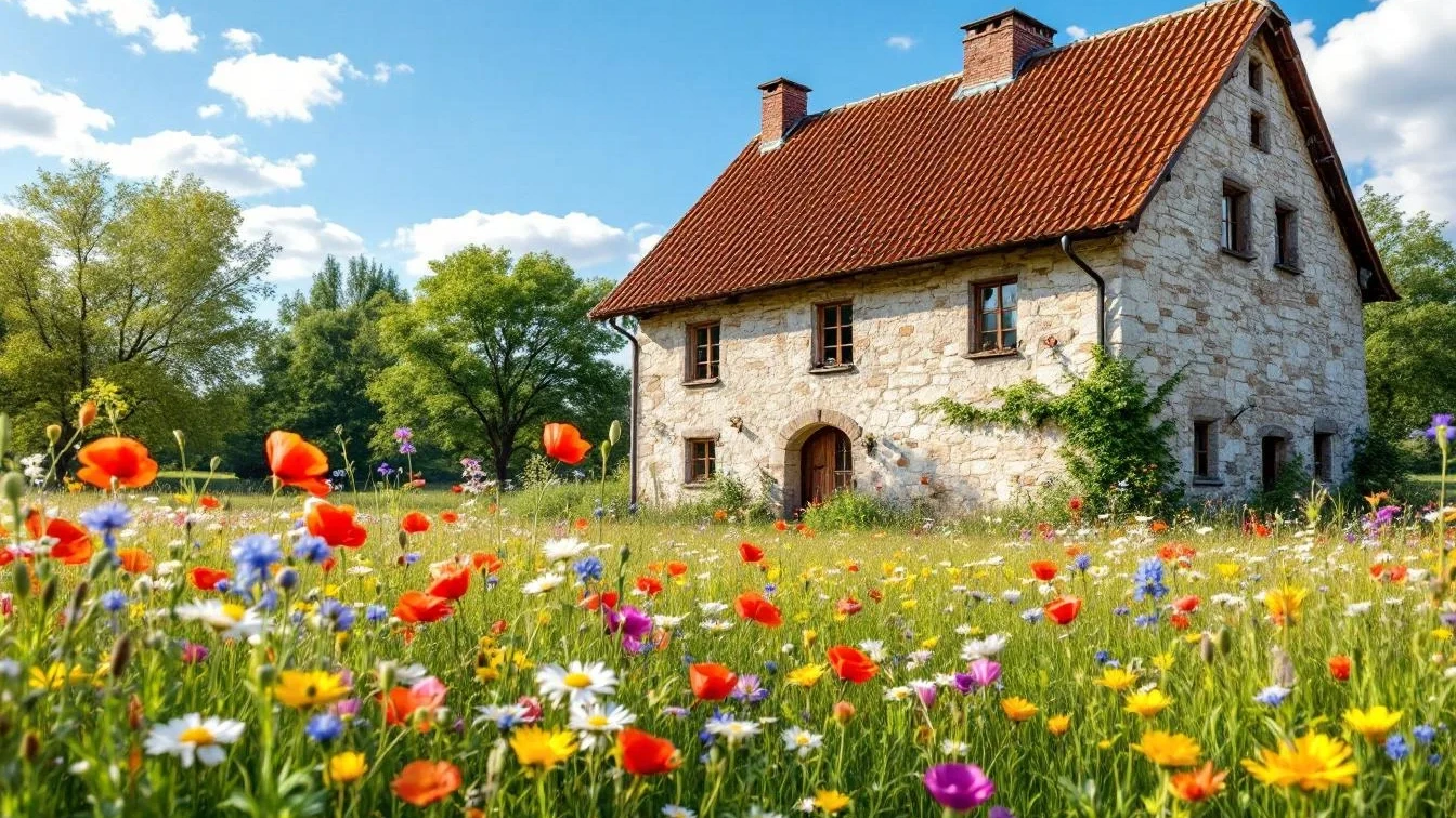 Zapomeňte na obyčejnou zahradu: Jak stará usedlost promění trávník v květnatou louku